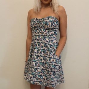 Floral Strapless Dress (with Pockets!)